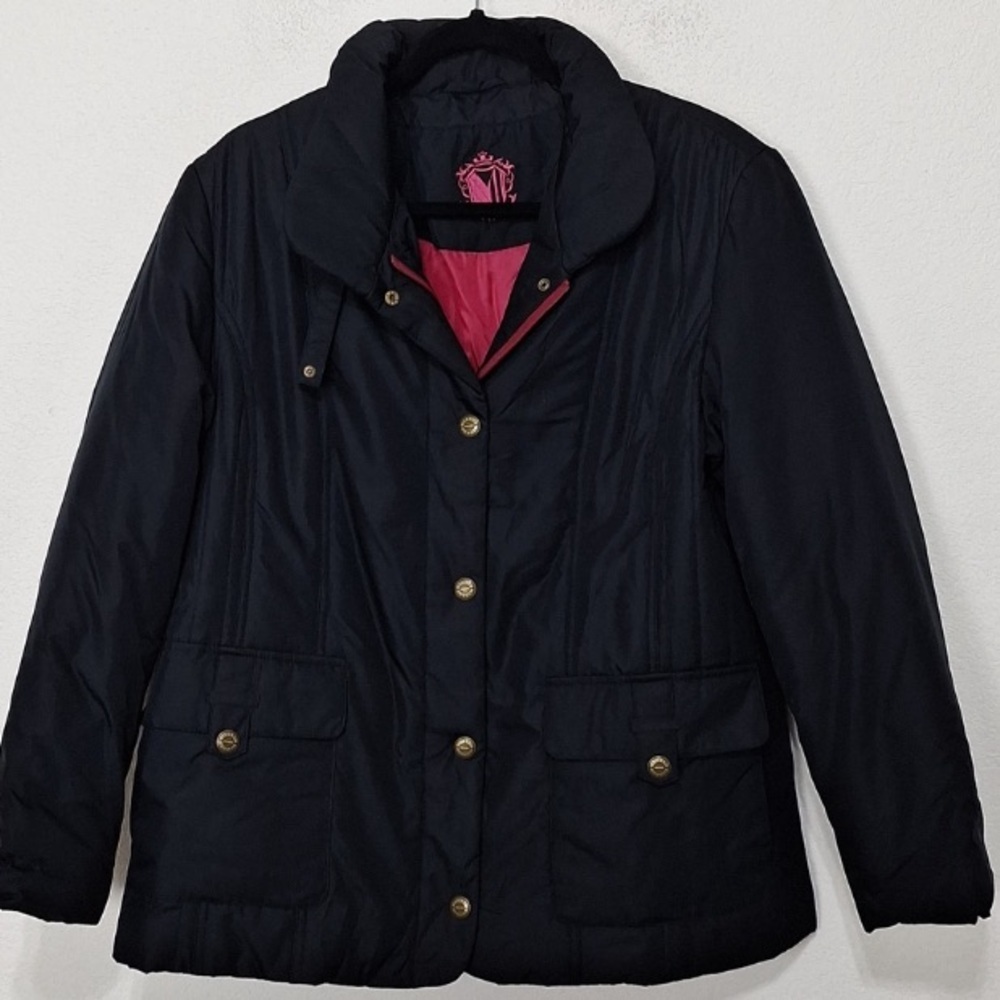 Walbusch Black Gorpcore Whimsigoth Snap Button Front Parka Jacket Size 12